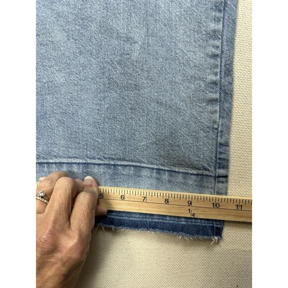 Women's High-Rise Wide Leg Jeans Universal Thread Light Wash 14R Raw Hem Grunge - Picture 9 of 16